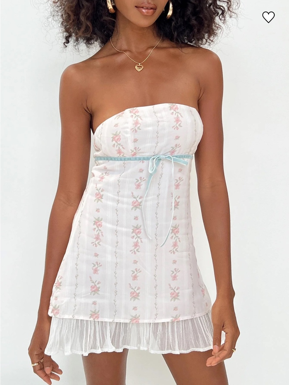 Princess Polly Floral Mini Dress with Blue Tie